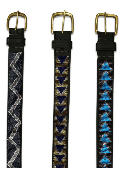 Kenya Genuine Leather Belt with Beads - Nuba Arts