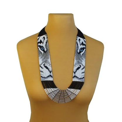 Wild Elegance, Handcrafted Tiger Beads Necklace - Nuba Arts